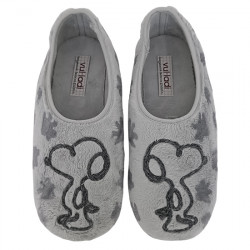 VUL-LADI ZAPATILLAS DE CASA PANTUFLA SUAPEL PERRO BORDADO MUJER 7605-123 PERLA VLAD016