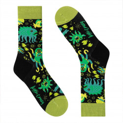 KYLIE CRAZY CALCETINES MONSTRUOS MARINOS LARGO "MEDIA CAÑA" SIN COSTURAS KM250531 VERDE KYLI148