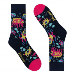 KYLIE CRAZY CALCETINES MONSTRUOS MARINOS LARGO "MEDIA CAÑA" SIN COSTURAS KM250532 ROSA KYLI149