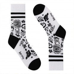 KYLIE CRAZY CALCETINES PUNK LARGO "MEDIA CAÑA" SIN COSTURAS KM250512 BLANCO KYLI151