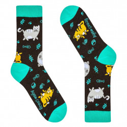 KYLIE CRAZY KIDS CALCETINES GATOS LARGO "MEDIA CAÑA" C813 NEGRO / VERDE KYLI156