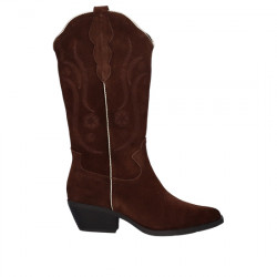 EXE BOTA CAMPERA ESTILO COWBOY SERRAJE PARA MUJER 2619-05R BROWN EXE160