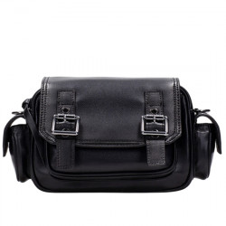 HISPANITAS BOLSO BANDOLERA EFECTO PIEL CON HEBILLAS MUJER BI254143 NEGRO HIS092