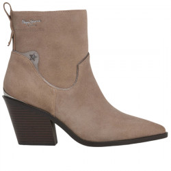 PEPE JEANS GINA SMART BOTINES CAMPEROS ESTILO COWBOY SERRAJE PARA MUJER PLS500014 860 STONE BEIGE PPJ060
