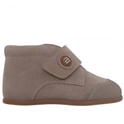 ANDANINES BOTINES SERRAJE VELCRO NIÑOS RESPETUOSO-BAREFOOT 242236-2 TAUPE ANDA003