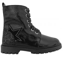 ANDANINES BOTA MILITAR CHAROL ESTRELLA NIÑA 242698-3 NEGRO ANDA006