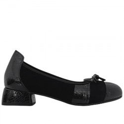 ROLDAN ZAPATO SALÓN ANTE Y CHAROL SNAKE MUJER 4025 NEGRO ROLD030