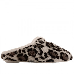 NORTEÑAS ZAPATILLAS DE CASA CHINELAS BORREGUILLO ANIMALPRINT MUJER 26-20 LEOPARDO CRUDO NORT040