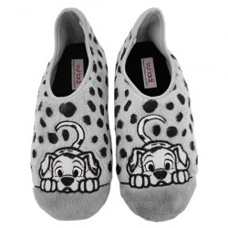 VUL-LADI ZAPATILLAS DE CASA CHINELA SUAPEL PERRO DALMATA MUJER 7620-123 PERLA VLAD014