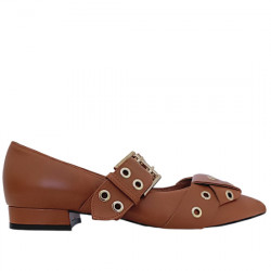 ANGARI BY ALBO ZAPATO BAILARINA PIEL HEBILLA OLLADOS MUJER VIENA 51173-58 SOFT CUERO ANGA037