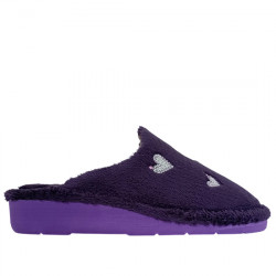 BEREVËRE ZAPATILLAS DE CASA CHINELA SUAPEL CON CUÑA CORAZONES GLITTER MUJER IN5529 MORADO BERE054