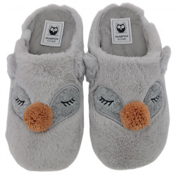 MARPEN SLIPPERS ZAPATILLAS DE CASA CHINELA PELUCHE "CIERVO" MUJER 405IV23 GRIS MARP024