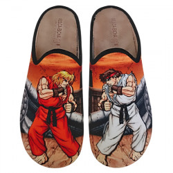 VULCA-BICHA ZAPATILLAS DE CASA CHINELAS "STREET FIGHTER" HOMBRE 1830 NEGRO VUL127