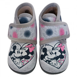 VULCA-BICHA ZAPATILLAS DE CASA CERRADAS VELCRO "CORAZÓN" NIÑAS 1091 PERLA VUL142