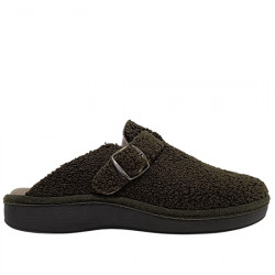 SALVI ZAPATILLA DE CASA CHINELA / ZUECO HEBILLA TEDDY HOMBRE 45L-000 MUSGO SAVI030