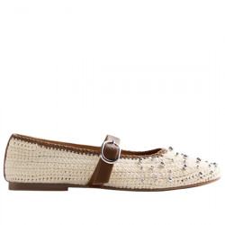 GIOSEPPO MANYONI BAILARINAS CROCHET Y PIEL PARA MUJER 78190 OFF WHITE GIO443
