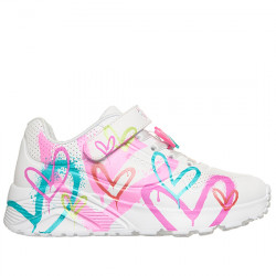 SKECHERS JGOLDCROWN: UNO LITE - HEART STATUS DEPORTIVO CASUAL EFECTO PIEL NIÑAS 314966L WMLT WHITE/MULTI SKE284