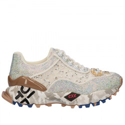 EXE SNEAKER MULTI STRASS PIEL PISO ANCHO PARA MUJER 2025-20 WHITE EXE164
