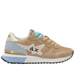 SUN68 STARGIRL GLITTER LOGO SNEAKERS SERRAJE Y NYLON CASUAL MUJER Z36214 16 BEIGE SUN021