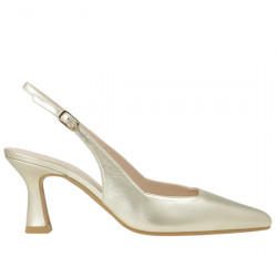 LODI SLINGBACK PIEL METALIZADA TACÓN GELINES-X LATÓN LODI003