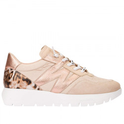 WONDERS ODISEI 00 SNEAKER CASUAL NYLON Y PIEL PARA MUJER A-24100 BEIG WON070