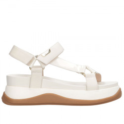 LIU-JO FIONA 04 SANDALIA VELCROS EFECTO PIEL Y CHAROL PLATAFORMA PARA MUJER BA6089EX246S1400 MILK LIU044