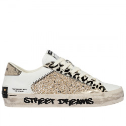 CRIME LONDON DISTRESSED SNEAKER DE PIEL Y GLITTER CASUAL PARA MUJER 29011PP8.26 CHROME FANG CRIL010