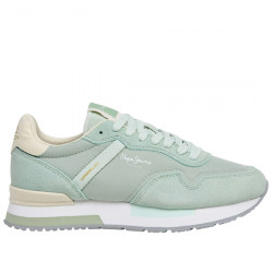PEPE JEANS HAILON BASIC SNEAKER CASUAL SERRAJE Y NYLON MUJER PLS400033 610 BLEACH GREEN BEIGE PPJ067