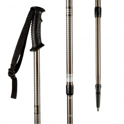 ELÉMENTERRE STROLLERS BASTÓN DE SENDERISMO ALUMINIO AJUSTABLE TELESCÓPICO 1555 ANTRACITA/BLANCO ELEM011