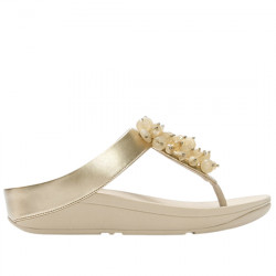 FITFLOP FINO SANDALIAS ESCLAVAS PLANAS EFECTO PIEL MUJER A2D-675 PLATINO FITF001