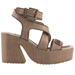 MOU RAFFIA PLATFORM SANDAL SANDALIAS TACÓN PLATAFORMA MU.SW721000K RDPBRO RAFFIA NUT BROWN MOU127