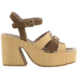 MOU RAFFIA PLATFORM SANDAL SANDALIAS TACÓN PLATAFORMA MU.SW721004A NUTBR NUT BROWN/PINK SAND MOU128