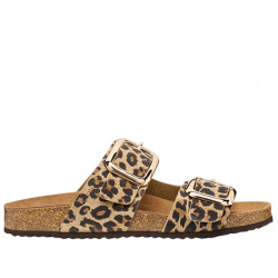 GEOX BRIONIA SANDALIA PLANA BIO HEBILLAS SERRAJE ANIMALPRINT MUJER D45Y3B 000BS C5018 NATURAL GEOX235