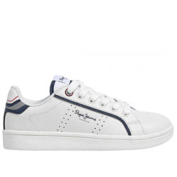 PEPE JEANS PLAYER YOUNG SNEAKERS PIEL CASUAL NIÑOS PBS000009 800 WHITE PPJ071