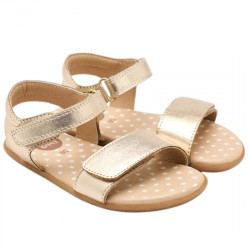 GIOSEPPO KIDS HUBBARD SANDALIA PIEL METALIZADA VELCROS PARA NIÑA RESPETUOSO-BAREFOOT 74783 PLATINUM GIO457