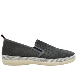VULCA-BICHA ZAPATILLAS DE CASA PANTUFLAS GAMUZA PERFORADA HOMBRE 634 GRIS VUL143