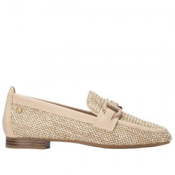 CARMELA ZAPATO MOCASÍN RAFIA CON ESTRIBO MUJER 163219 BEIGE CARM091