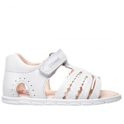 PABLOSKY SANDALIAS PIEL VELCRO TIRAS NIÑAS RESPETUOSO-BAREFOOT 066600 BLANCO PAB163
