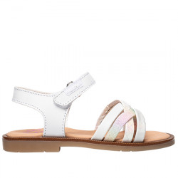 PABLOSKY SANDALIA PIEL VELCRO TIRAS MULTI CRUZADAS PARA NIÑA 451200 BLANCO PAB166