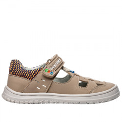 PABLOSKY SANDALIA CERRADA EFECTO NOBUCK CON VELCRO PARA NIÑO RESPETUOSO-BAREFOOT 521836 PIEDRA PAB170