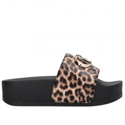 LIU-JO MYKONOS 01 SANDALIA PALA ANIMALPRINT PLATAFORMA PARA MUJER BA6077EX022S19C1 LEOPARD LIU046