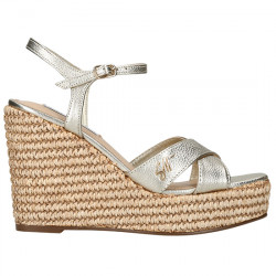 STEVE MADDEN CYLO SANDALIA PIEL METALIZADA CUÑA RAFIA SM11005570-600005078-977 GOLD STMA102