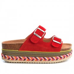 XTI SANDALIA HEBILLAS PLATAFORMA SERRAJE PARA MUJER 49052 ROJO XTI007