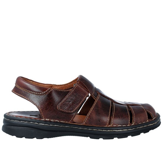 LEY LAND SANDALIA CERRADA CANGREJERA PIEL HOMBRE TEXAS 10034 COÑAC LEY001  Color Cuero Talla 39